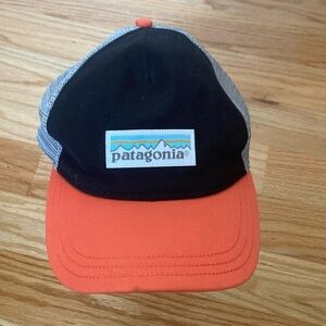 Patagonia SnapBack Hat baseball cap Orange/Black/Grey Logo front adjustable OS